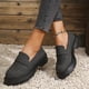 thumbnail image 5 of Xucatan Women's Patent Leather Tassel Loafers, Chunky Sole Slip-On Flat Shoes, Classic British Style Casual Shoes for Women, Plus Size Uniform Shoes Gift, 5 of 8