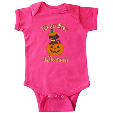 

Inktastic It s My 1st Halloween Cute Dachshund Puppy Gift Baby Boy or Baby Girl Bodysuit