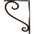 thumbnail image 4 of Ekena Millwork 2"W x 7 1/2"D x 10"H Edwards Wrought Iron Bracket, (Triple center brace), Antiqued Brass, 4 of 8