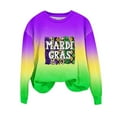 thumbnail image 2 of xixinqiwan Mardi Gras Long Sleeve Shirts for Women,Women's Mardi Gras Mask Printed Shirts Long Sleeve Blouse Round Neck Casual Tops, 2 of 3