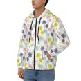 thumbnail image 3 of Wukai Hawaiian Coconut Tree Print Men's Zip-Up Hoodie,Fleece Full-Zip Hoodie for Men, Hooded Sweatshirt-X-Large, 3 of 5
