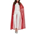 thumbnail image 4 of Hauaitttt Women Men's Cape Hooded Sequin Carnival Adult Props Sequin Cape Capes Coats Long Jackets for Women Dressy 1920s Gowns for Women Beach Head Scarf Blanket Robe for Women Front Closure Womens, 4 of 9