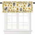 thumbnail image 5 of Valances for Kitchen Windows Summer Bee Honey Valance Curtains for Living Room, Sunflower Yellow Black Rod Pocket Window Valance Red Window Treatment for Bathroom Bedroom 54x18inch, Washable, 5 of 6