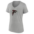 thumbnail image 2 of Women's Heather Gray Atlanta Falcons Primary Team Logo V-Neck T-Shirt, 2 of 3