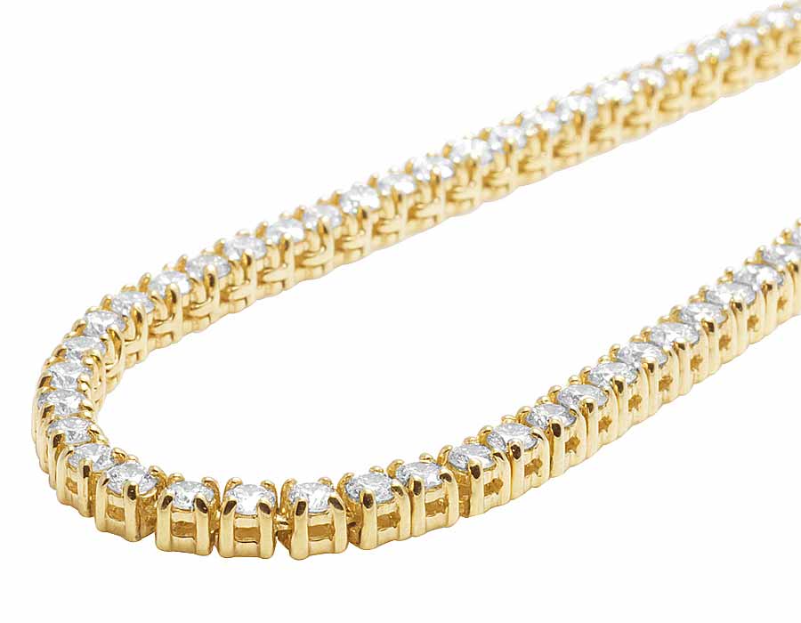 Real Diamond 14K Yellow Gold 1 Row 