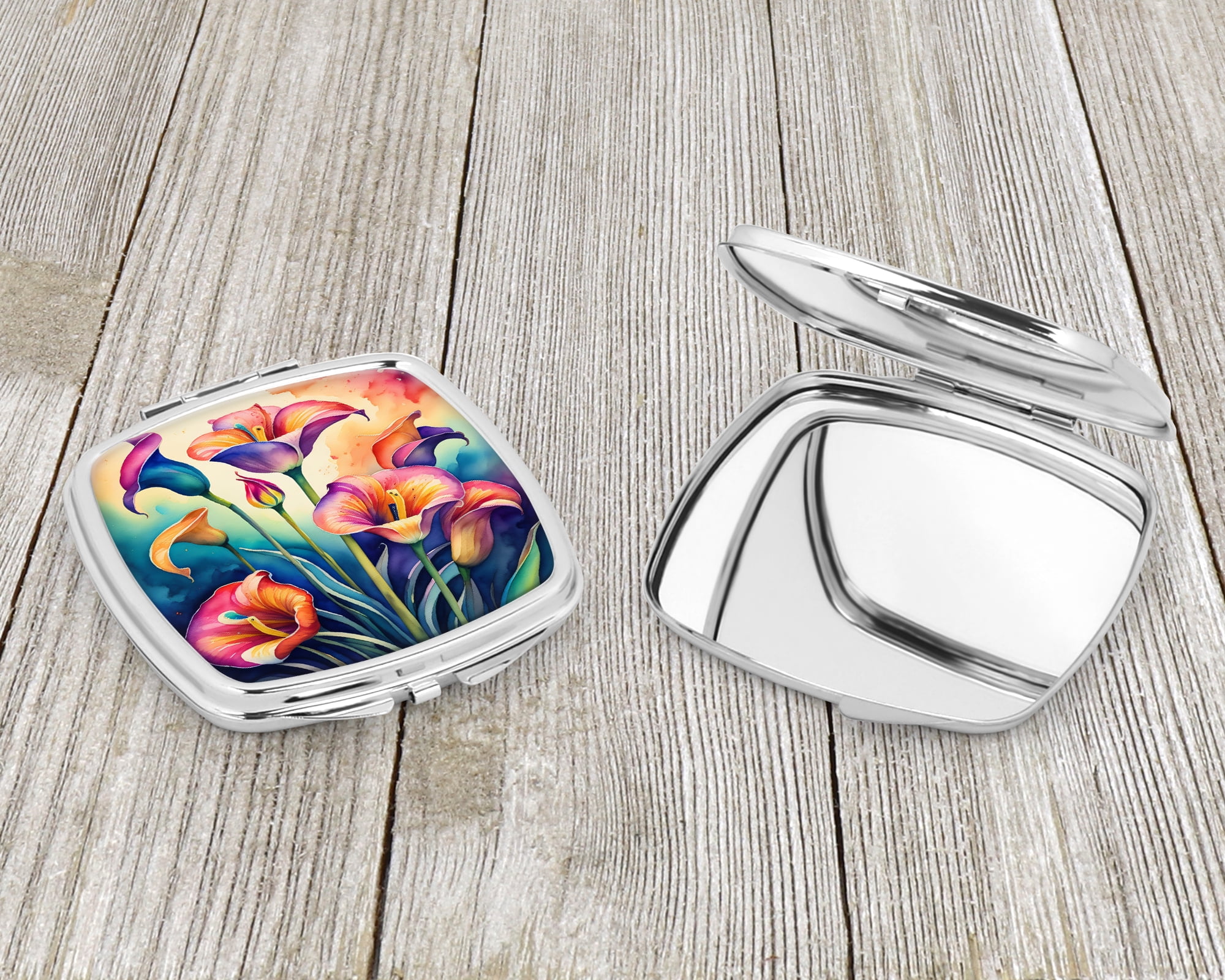 Colorful Calla Lilies Compact Mirror 2.75 in x 3 in