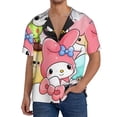 thumbnail image 7 of Lsque Sanrio print Men's Cuban Collar Short Sleeve Shirt Summer Beachwear Casual Button Down Fashionable Vacation Leisure Shirt-Medium, 7 of 7