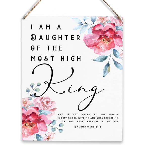 8x10 Inch Christian Inspirational Daughter Gifts Wall Decor Motivational Rustic Religious Decorative Wall Hanging Wooden Sign Positive Bible Verse Farmhouse Wood Plaque For Home Office Hallway Decor