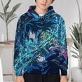 thumbnail image 3 of Demon Slayer Giyuu Tomioka Kids Hoodie Cozy Hooded Sweatshirt Long Sleeve Sweater Tops Pullover Hoodies Boys Girls 12-14Y, 3 of 8