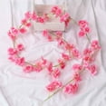 thumbnail image 5 of Artificial Christmas Rattan Garland - 6ft White & Pink Faux Rattan Vine with Plastic Flowers for Home Decor, 5 of 6