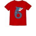 thumbnail image 1 of Tstars Boys Unisex 6th Birthday Gift Shark Shirt Birthday Gift for 6 Year Old Birthday Gift for Boys Gift for Six Years Old Birthday Party B Day Toddler Kids T-Shirt, 1 of 6
