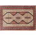 thumbnail image 1 of Ahgly Company Machine Washable Indoor Rectangle Traditional Light French Beige Brown Area Rugs, 2' x 5', 1 of 7