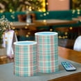 thumbnail image 3 of Yayeee Flameless Candles with Remote Flickering Battery Operated Multi Color Changing, Red Green Tartan Pattern, 3 of 7