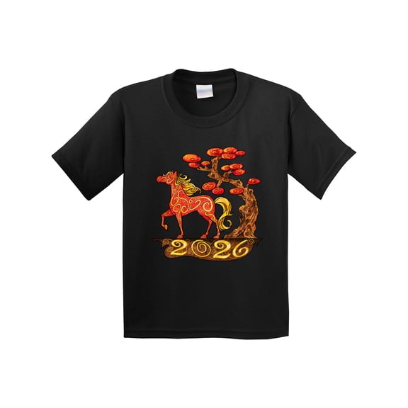 Inktastic 2026 Year of the Horse Happy New Year's Youth T-Shirt