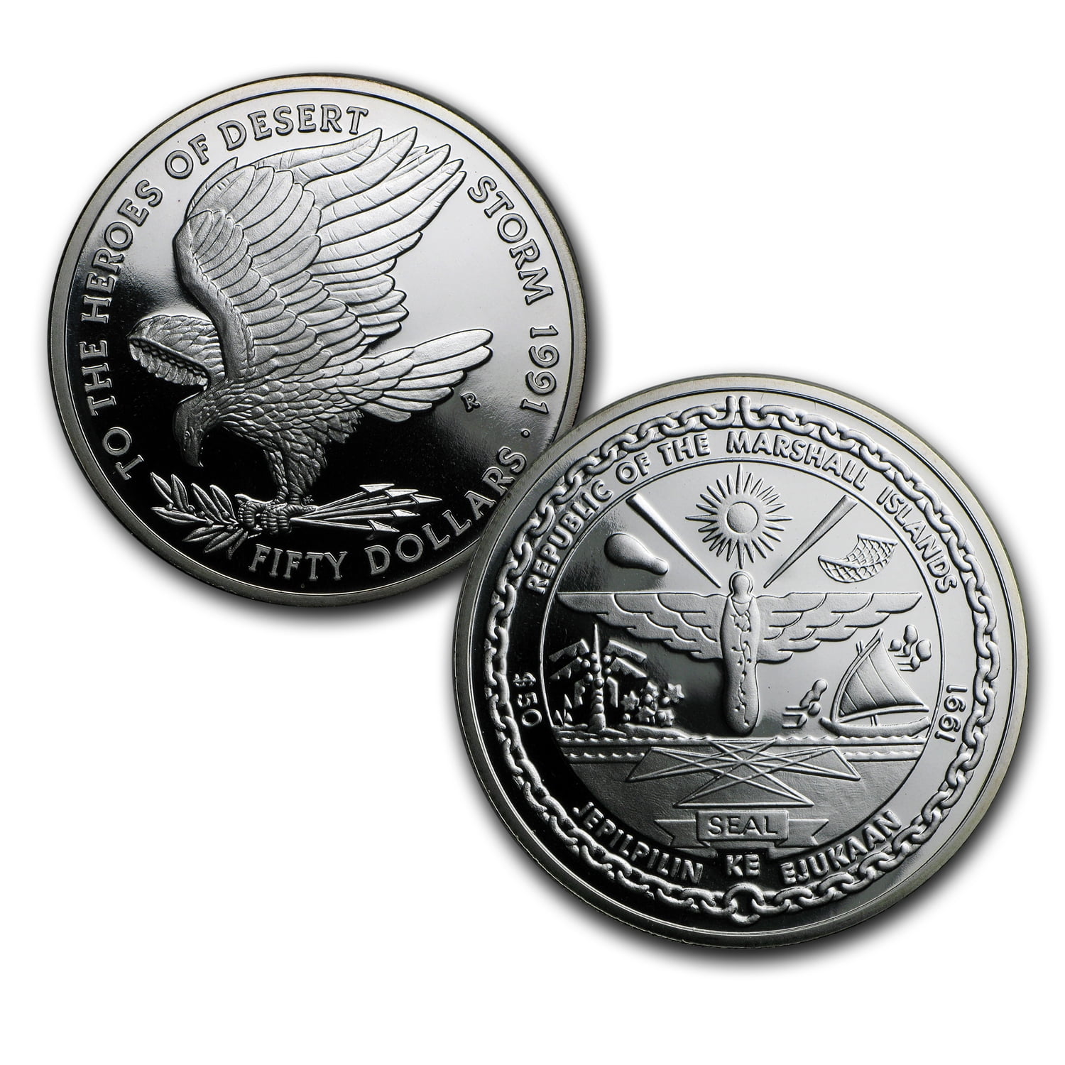 Marshall Islands $50 Silver Proof (Random Dates) - Walmart.com