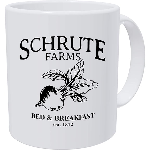 Schrute Farms, Bed And Breakfast Est. 1992, Office 11 Ounces Funny White Coffee Mug