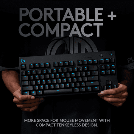Logitech - G PRO TKL Wired Mechanical GX Blue Clicky Switch Gaming Keyboard with RGB Backlighting - Black