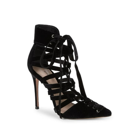 

Schutz Lais Black Fashion Strappy Lace Up Stiletto High Heel Pointed Toe Pumps