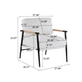 thumbnail image 3 of GDF Studio Modern Armchair with Metal Frame, Wood Accents, and Plush Cushions, White, 3 of 9