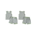thumbnail image 2 of Suealasg 2Pcs Toddler Baby Boy Summer Outfits Sleeveless Dinosaur Print Tank Tops + Elastic Waist Shorts Set 0-3 Years Kids Boys Beach Vacation Clothes, 2 of 8