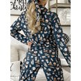 thumbnail image 5 of JYYYBF Women Christmas Pajamas Lounge Set Santa Christmas Tree Print Long Sleeve Tops and Pants 2 Piece Loungewear Outfits, 5 of 8