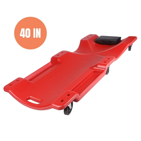 StarQualityBargain 40 inch Creeper Seat, Rolling Car Creeper/Stool, 6 Pcs 3" Casters, 500 Lbs Weight Capacity,Wheels for Garage、Shop、Auto Repair、Lay Down or Sit(Red)