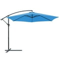 thumbnail image 4 of Devoko 10 Ft Patio Offset Cantilever Umbrella Outdoor Market Hanging Umbrellas with Crank & Cross Base, Light Blue, 4 of 7
