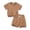 Brown, variant on Korean Style Kids Summer Two Piece Outfit Set Breathable Size:110