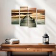 thumbnail image 2 of Elephant Stock Sunset Jetty Wall Art - Horizontal Multi Panel Canvas - Living Room Wall Decor - Nautical Multi Panel - Brown And Beige Decor By Danita Delimont - 24" x 14", 2 of 4