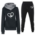 thumbnail image 2 of Itsame Tops and Pants Activewear Set Womens Sweatsuits 2pcs Sets Long Sleeved Printed Casual Set Black Size 2XL, 2 of 3