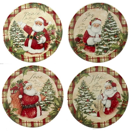 Holiday Wishes Set/4 Canape Plate 6