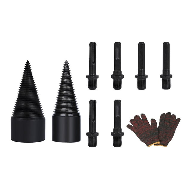 Broca para leña, cono de división de leña, fuerte, fácil de usar, ahorra trabajo, rompedor de madera de alta resistencia, taladro de cuña para granja 32 mm 42 mm