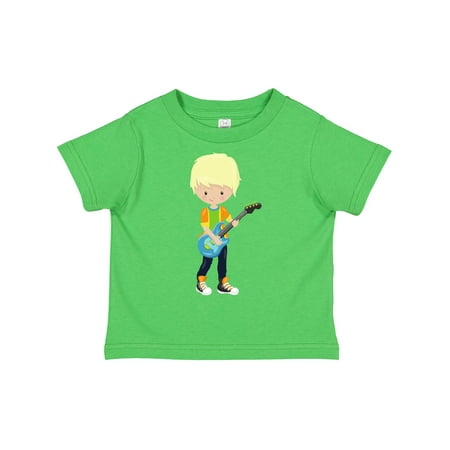 

Inktastic Rock Boy Blond Hair Guitar Player Band Music Gift Toddler Boy Girl T-Shirt