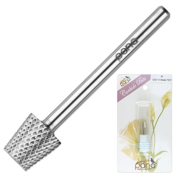 Pana 3/32" 4 Week Tapered Backfill Carbide Nail Drill Bit - Medium Grit - For Electric Dremel Drill Machine (Silver)