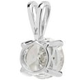 thumbnail image 2 of 14K Solid White Gold Pendant Only | Round Cut Cubic Zirconia Solitaire | 1.0 Carat | With Gift Box, 2 of 4