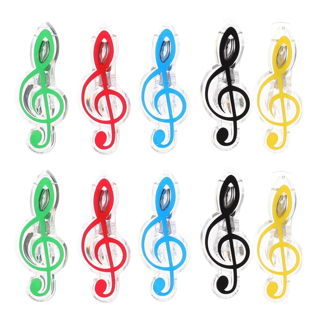 Shisuyan 10 Pcs Clips de Partition Clips de Livre de Musique Pinces en Forme de Notes de Musique Clips de Feuilles Créatifs