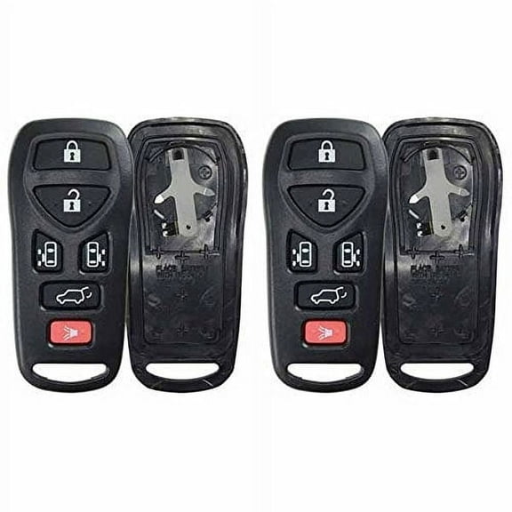 2 PACK KeylessOption Keyless Entry Remote Control Car Key Fob Shell Case Cover Button Pad KBRASTU51 for 04-09 Nissan Quest