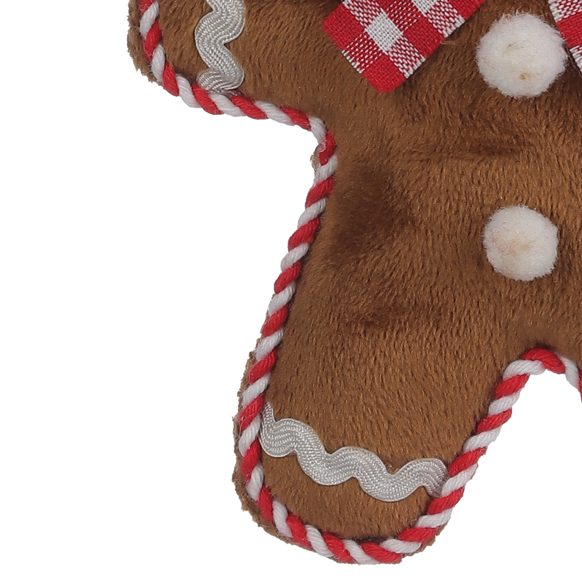 Holiday Time Fabric Gingerbread Ornament, 5.75 inches, Brown