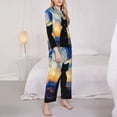 thumbnail image 3 of Haiem Cat Under Starry Skies Pattern Women’s Long-sleeve Sleepwear,Sleepwear Set,2-piece Loungewear Set,Soft PJs Comfy Nightwear with Pockets-XX-Large, 3 of 7