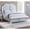 Silver + Fabric + MDF + Pine + Plywood + Solid Wood + Contemporary + Modern + Transitional + Ultra-Modern-3, variant on Luckynote Contemporary Elegant Look Unique Design Eastern King Size Bed Silver Finish Built In USB 1pc Bedroom Bed