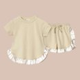 thumbnail image 2 of Futezty Girls Summer Outfits, 4th of July Baby Girl Outfits Toddler Baby Girls 2Pcs Pants Set 1Y 2Y 3Y 4Y 5Y 6Y Sling Plain Camisole Ruffle Short Denim Pants Children Cozy Outfits Suit, 2 of 9