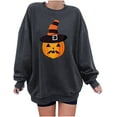 thumbnail image 1 of Sweat-shirts à Imprimé Citrouille Halloween pour Femmes Pull à Manches Longues Pull Col Rond, 1 of 6