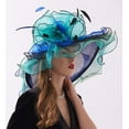 thumbnail image 4 of Women's Organza Saturday Horse Racing Derby Day Wide Brim Church Hat, 4 of 6