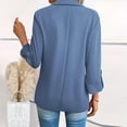 thumbnail image 3 of Women's Fashion Long Sleeve Solid Cardigan Blazer Jacket Blue M, 3 of 5