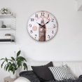 thumbnail image 4 of Reloj de pared de madera con números arábigos, redondo, silencioso, vintage, rústico, de 30 cm. E, 4 of 7
