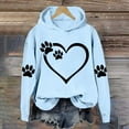 thumbnail image 2 of UTSJKR Womens Dog Paw Print Hoodies Cute Funny Heart Graphic Sweatshirts Casual Loose Fit Long Sleeve Hooded Pullover Tops Light Blue S, 2 of 4