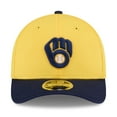 thumbnail image 2 of Men's New Era  Gold/Navy Milwaukee Brewers 2025 Spring Training 9FORTY Adjustable Hat, 2 of 6