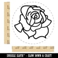 thumbnail image 2 of Blooming Open Rose Flower Outline Self-Inking Rubber Stamp Ink Stamper - Red Ink - Large 1-1/2 Inch, 2 of 7