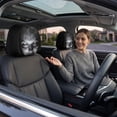 thumbnail image 4 of 2 Pcs Car Headrest Covers, Funny Halloween Ghost Face Auto Seat Headrest Protector, Soft Polyester Fabric Stretchy Seat Head Rest Cover for Car Vehicle Truck SUV, 4 of 8