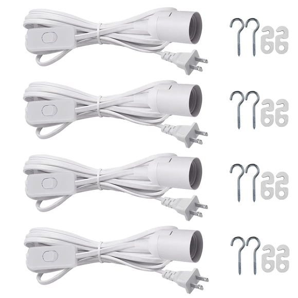 Juego de 4 Cables Colgantes con Casquillo Zarnicy E26/E27 de 2.5 m 110-230V